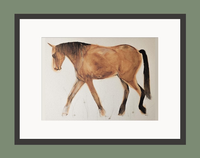 Print | 'Big Horse' | Print of Original Watercolour | Mounted Print
