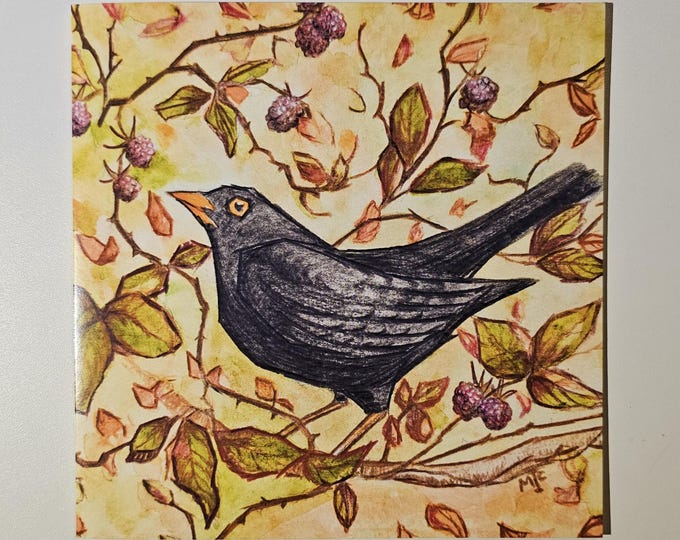 The Blackbird's Bramble Bounty | Any Occasion Card
