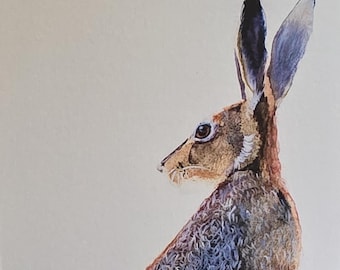 Hare III Card | Any Occasion Blank Card | Mary Carroll Artworks  | Scottish Artist and Illustrator