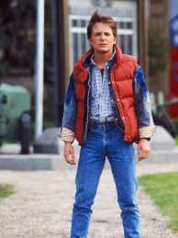 Red Puffer Vest Marty McFly Retour vers le futur Michael J. Fox Costume  Cosplay Piece Taille XL -  Canada