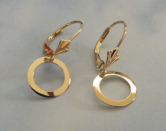SPECIAL OFFER- Dainty Circle Earrings • 14K Solid Gold • Gift For Her