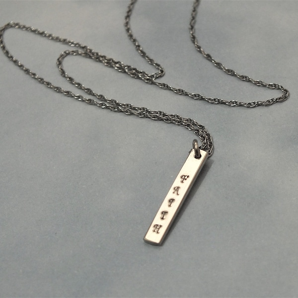 SPECIAL OFFER- Custom Phrase Bar Necklace • 14K Solid Yellow, Rose, or White Gold