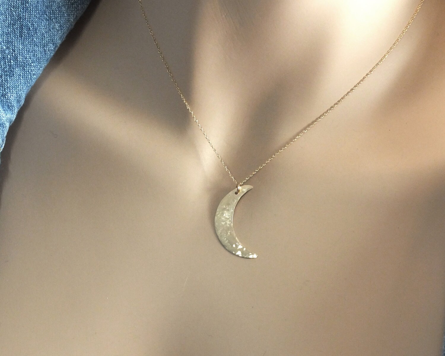Gold moon crescent necklace Clearance