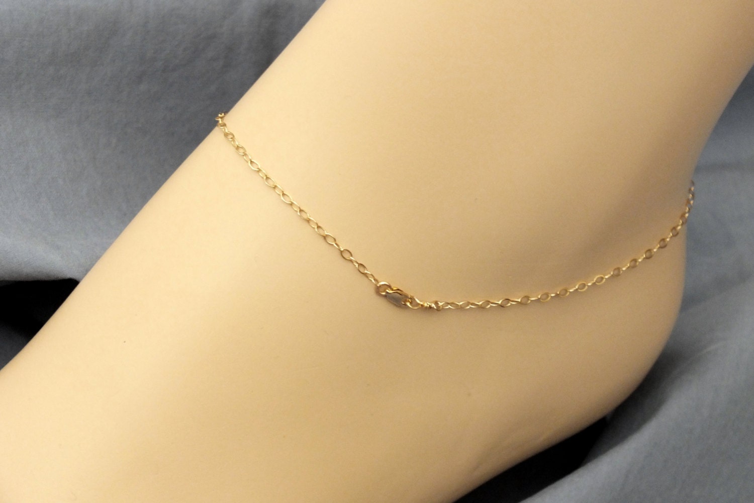 14k Gold Ankle Bracelet Solid 14k Gold Ankle Bracelet 1.9mm Etsy