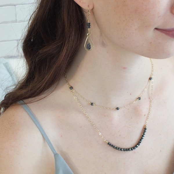 Diamond Station Necklace Etsy