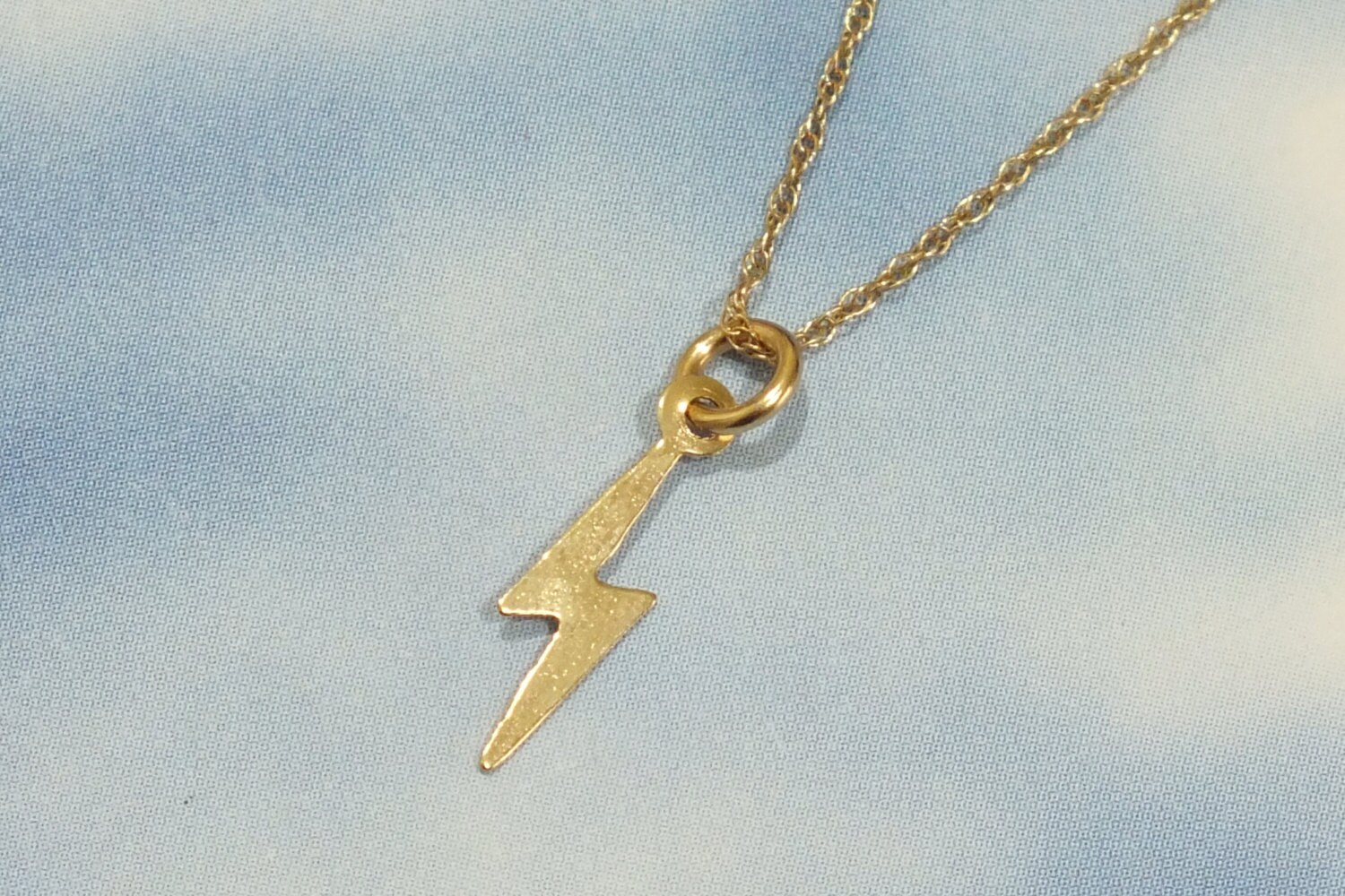 Solid 14k Gold Lightning Bolt Necklace Magic Lightning Etsy