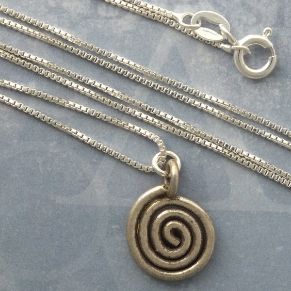 16" - 30" Spiral Necklace, 925 Solid Sterling Silver Chain, Minimalist Layering Necklace , Minimalist Chain, Mininalist Charm Necklace