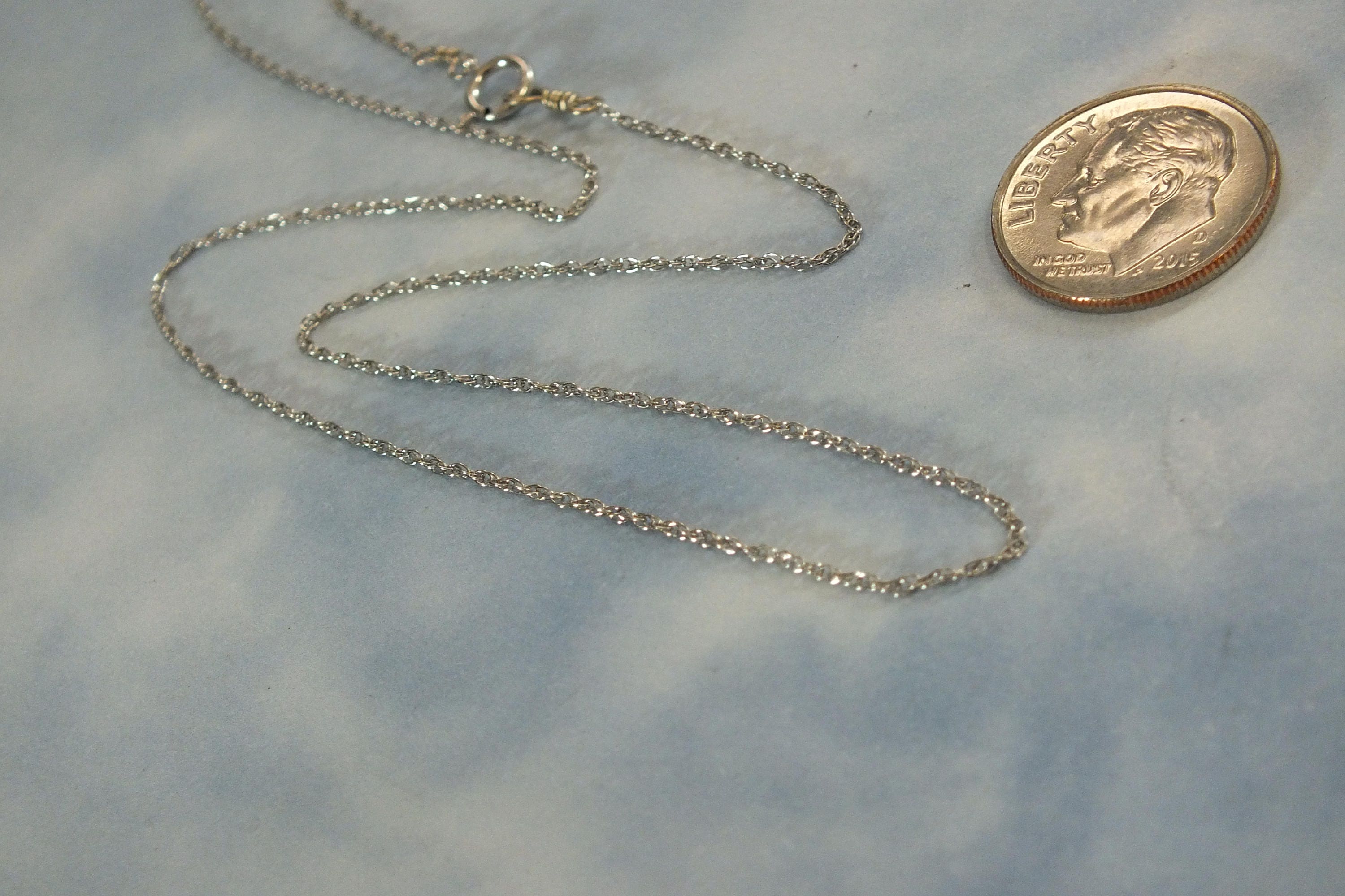 15 14k White Gold Rope Chain 14k Solid White Gold Rope | Etsy