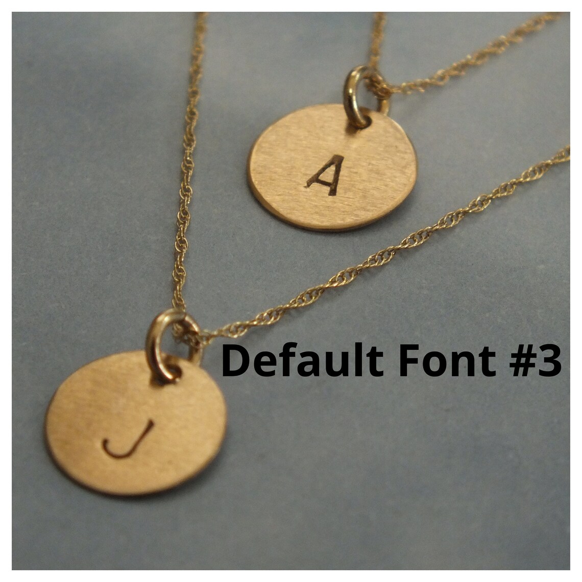 14k Gold 3 Initial Necklace 9mm Solid Gold 3 Initial Etsy