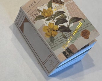 Micro flower paper and velum book images, mini scrapbook paper, botanical images
