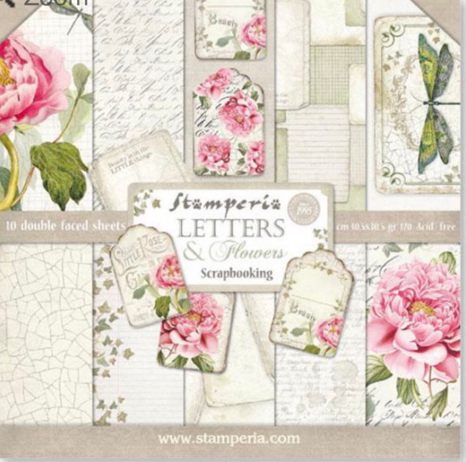 Stamperia Letters and Flowers 12x12 Paper Pad 10 Sheets Etsy