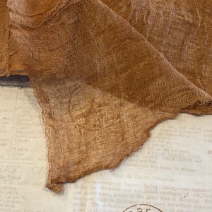 Rust dyed cheesecloth, 1 sq yard, not ink, real rust, great for layering, accenting a focal point, grungy, steampunk, industrial