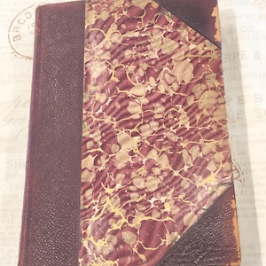 Marbled cover book, journal cover, beautiful patina pages, 5.5X8.25X1.25 inch vintage book, ONE per order per price given, 10 available