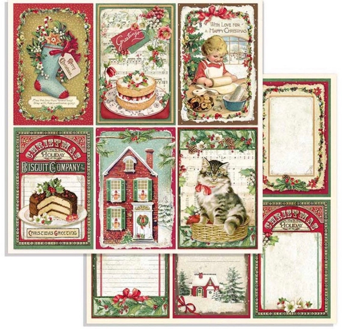 Stamperia CLASSIC CHRISTMAS collection 12x12 paper pad 10 Etsy