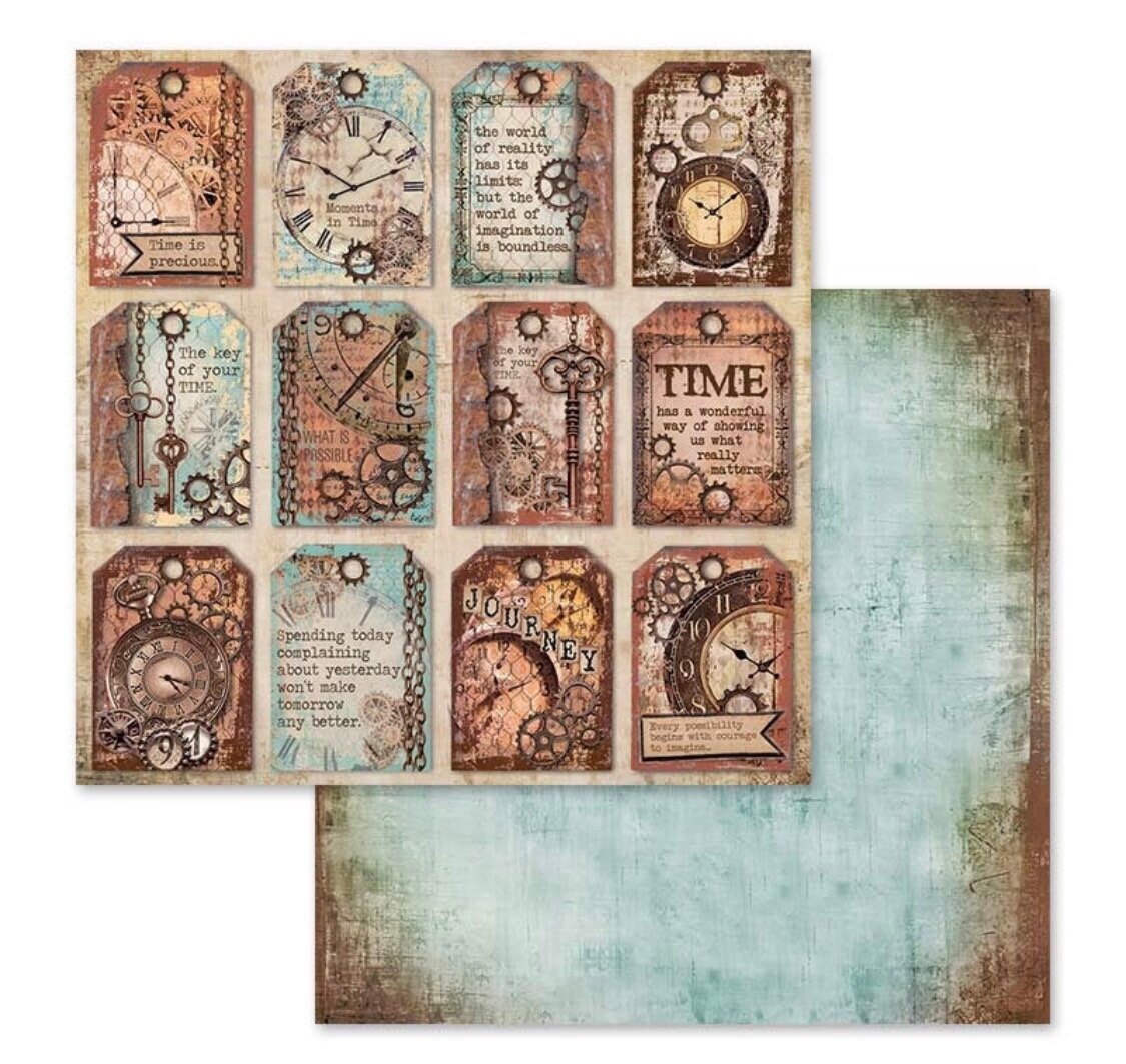 Stamperia Clockwise 12x12 paper pad 10 sheets double sided Etsy