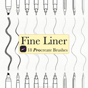 Procreate Fineliner Brushes | Fine line Procreate | Procreate Brush | Draw Birth Flower Designs | Procreate Fineliners