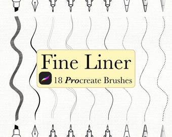 Pinceles de punta fina para Procreate / Línea fina para Procreate / Pincel para Procreate / Dibuja diseños de flores de nacimiento / Delineadores finos para Procreate