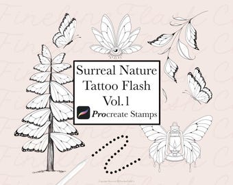 Fineline-tatueringsdesigner | Unika tatueringsdesigner | Procreate Fineline | Fineline-tatuering | Fjärilstatuering | Procreate Fine Line