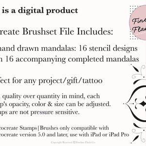 Mandala Procreate Stamps | Fineline Designs | Mandala Procreate Brush ...