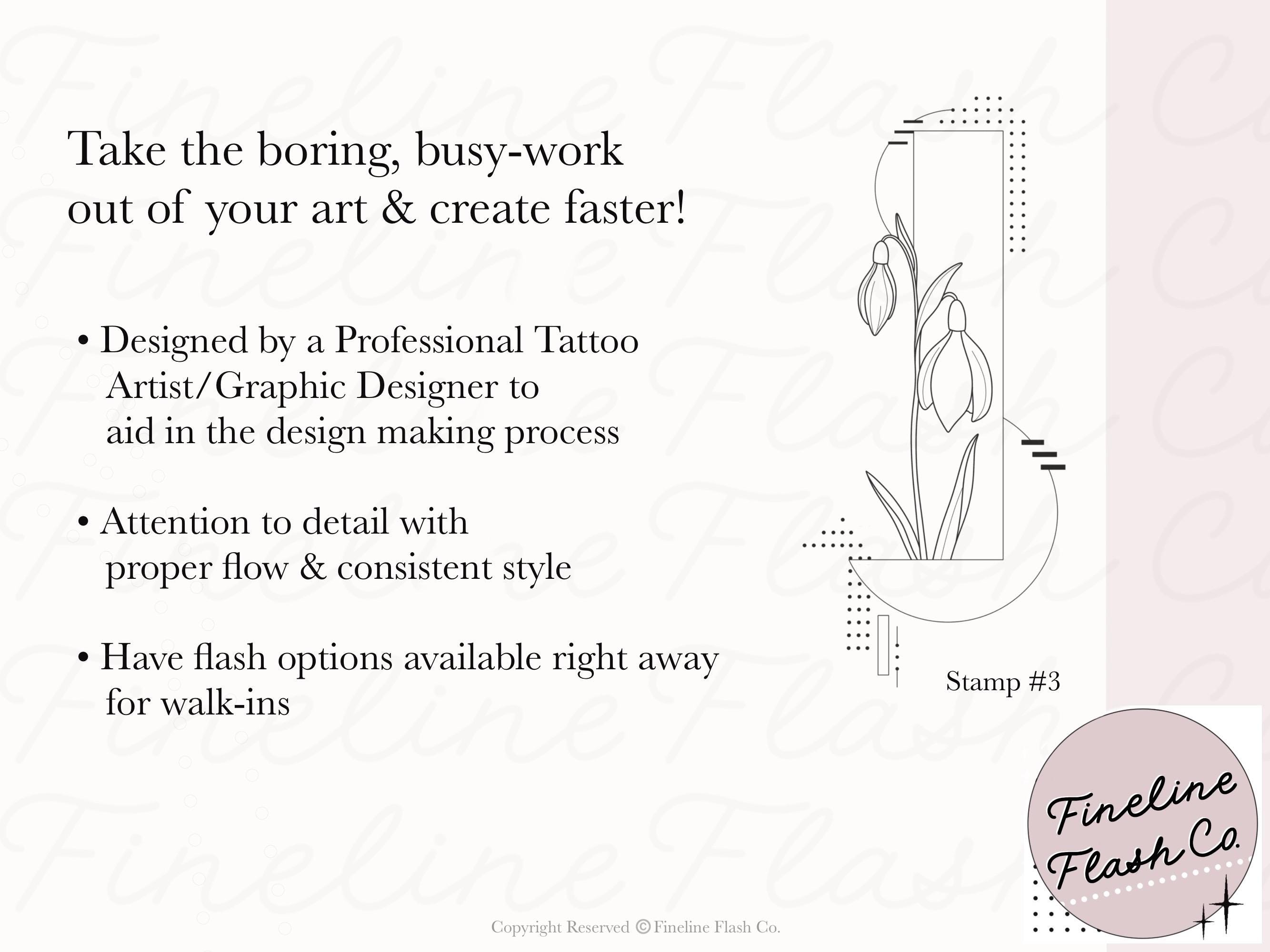 Birth Flowers Procreate | Fine Line Tattoo Design | Procreate Stamps ...