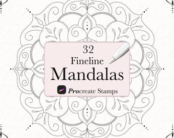 Mandala Procreate-stämplar | Fineline-designer | Mandala Procreate-pensel | Fineline Procreate | Mandala-designer Procreate | Fineline-tatueringsflash