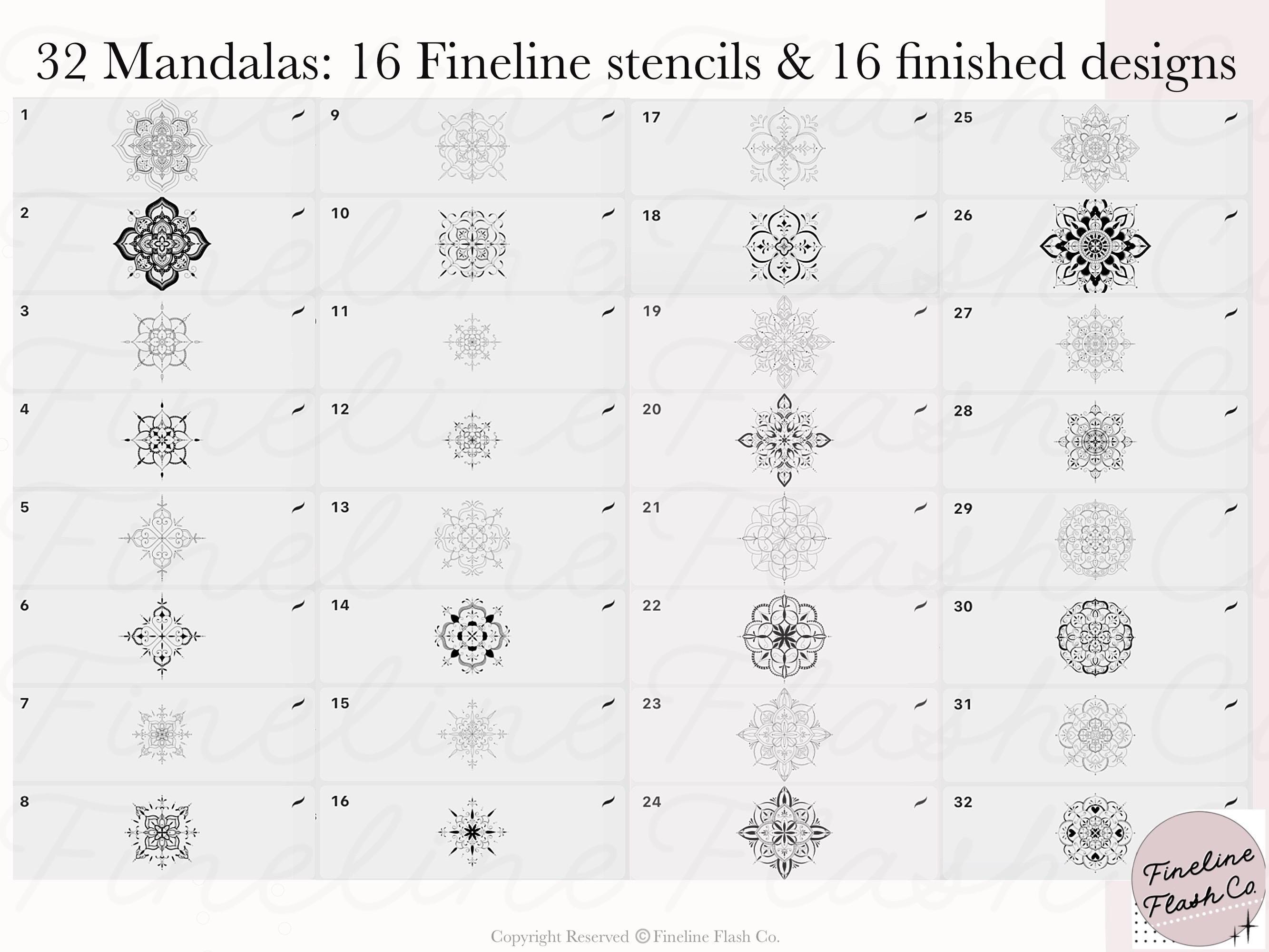 Mandala Procreate Stamps | Fineline Designs | Mandala Procreate Brush ...
