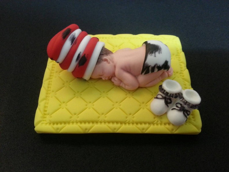 Fondant Inspired In Cat In The Hat Baby Cake Topper For Baby Etsy