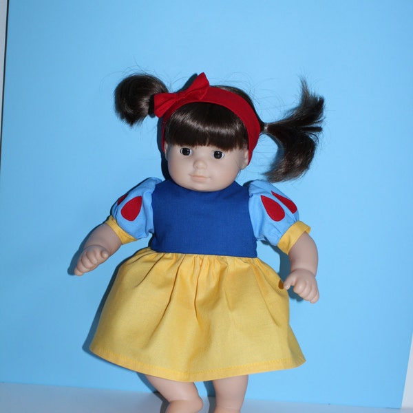 Bitty Baby or Bitty Twin by American Girl Doll Clothes - Cotton Snow White dress with Headband