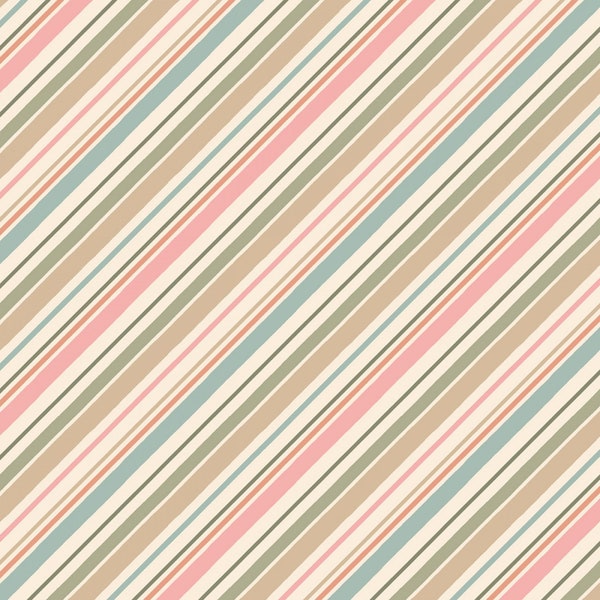 Blessed by Nature - Multi Diagonal Stripe - 17815-247 - Wilmington Prints - by Lisa Audit - 100% Cotton