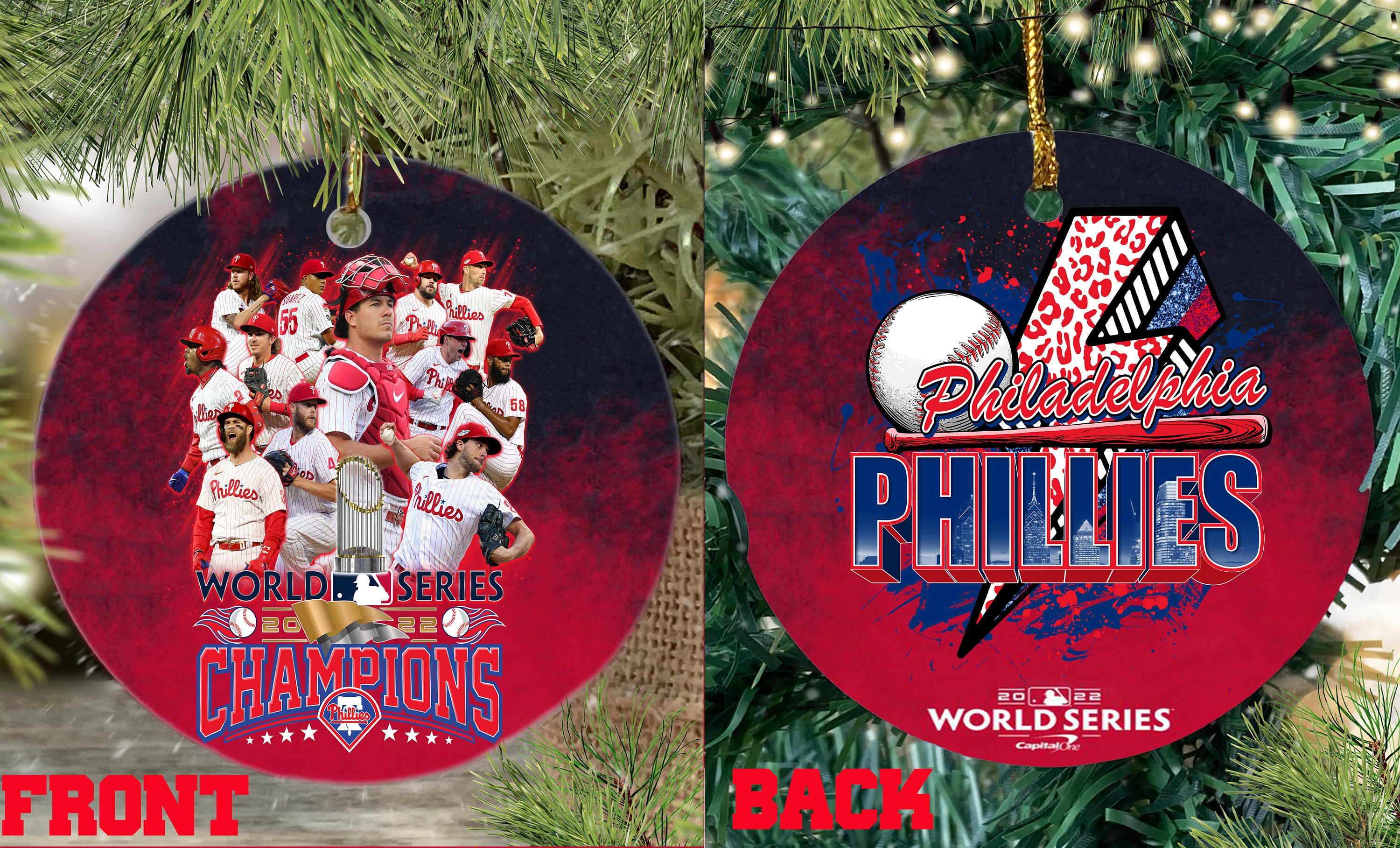 Discover Philadelphia Baseball Team, Baseball Fan Gift, Xmas Holiday Ornament