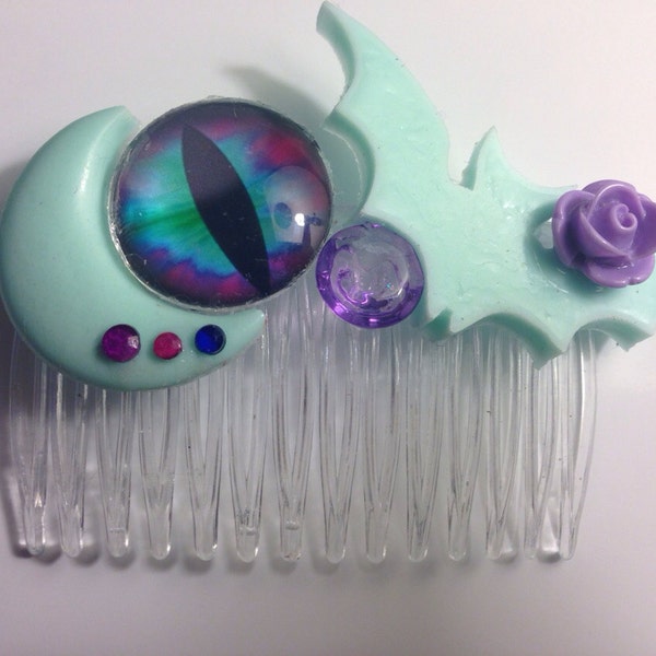 Prêt à expédier, peigne à cheveux Pastel Goth
