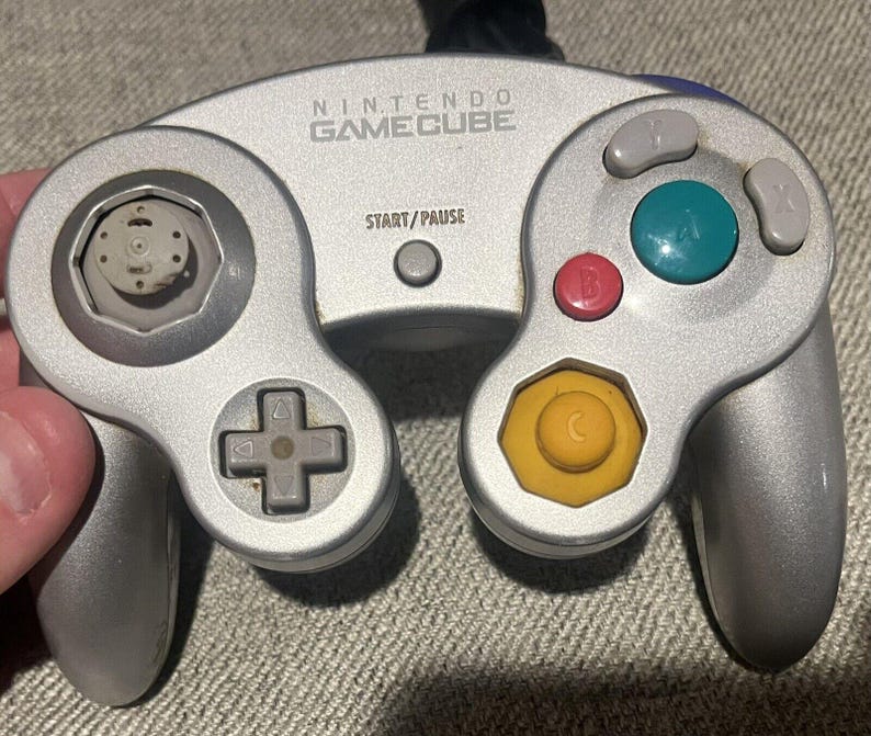 Gray Gamecube Official Nintendo Gamecube Controller Platinum Silver DOL-003 OEM ...