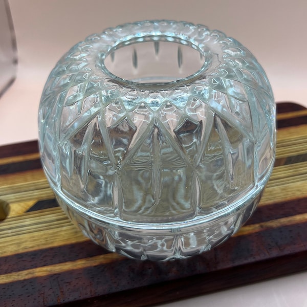 Vintage Homco Clear Glass Fairy Lamp Diamond Pattern Tealight Candle Holder 2 pieces