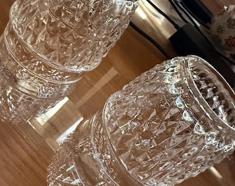 Clear Diamond Point Fairy Lamp- top only. 2 available. Not Indiana glass. Replacement part.