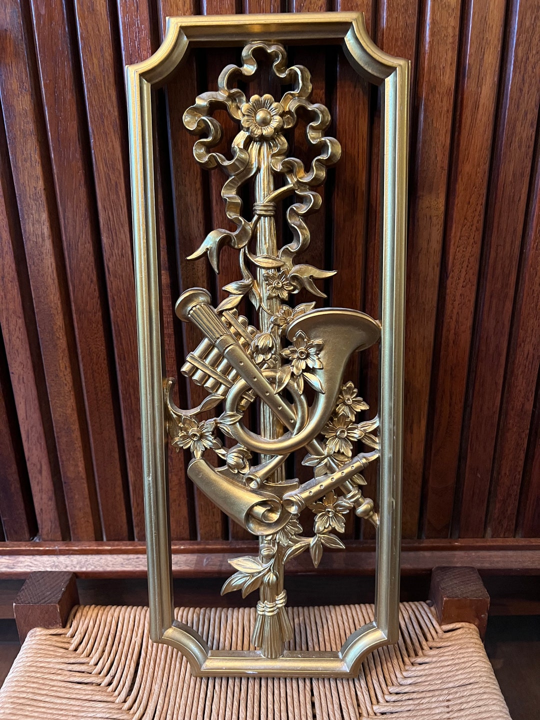 Syroco Plastic MCM Floral Musical French Horn Xylophone Etsy