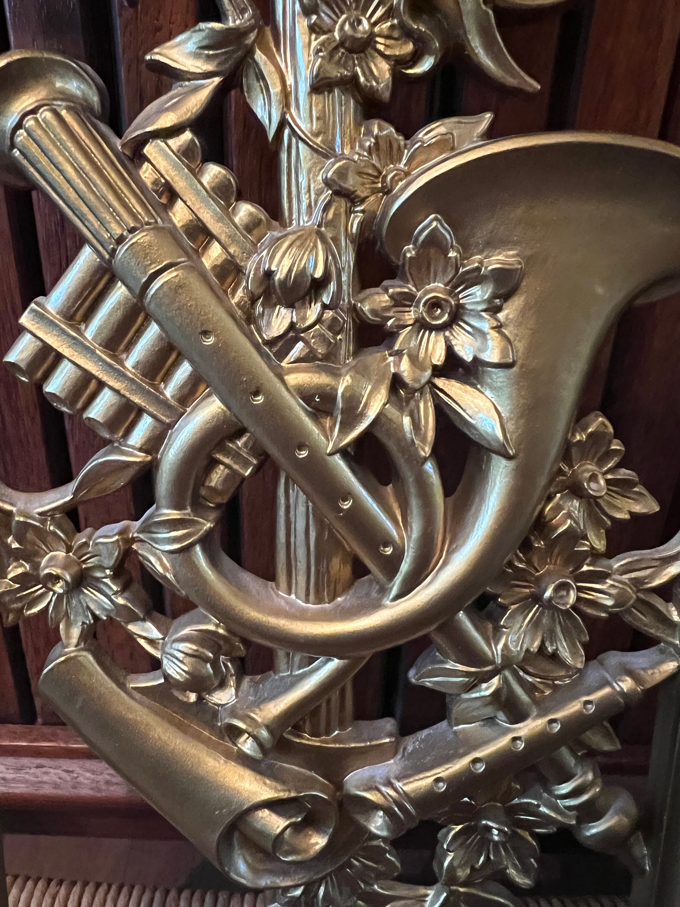 Syroco Plastic MCM Floral Musical French Horn Xylophone Etsy