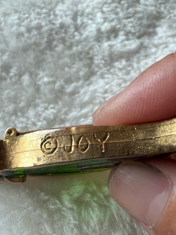 Vintage owl pin.  resin, gold metal. Googly eyes.… - image 5