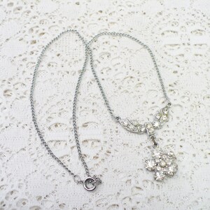 AUTHENTIC Vintage 1920s Art Deco RHINESTONE Necklace - silver tone metal - Gatsby Bridal - Flapper Bridal necklace - Downton Abbey - gift