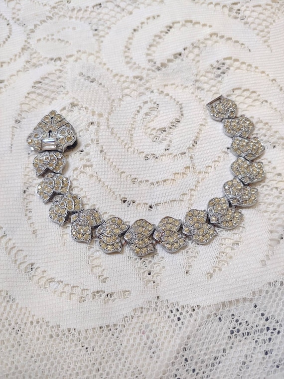 Stunning Vintage 1920s Art Deco Rhinestone Bracel… - image 1