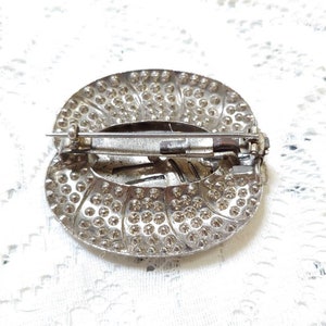 Vintage authentic 1920s art deco rhinestone brooch in silver tone pot metal-repurpose 1920s vintage-gatsby wedding-flapper hair piece-1930s image 2