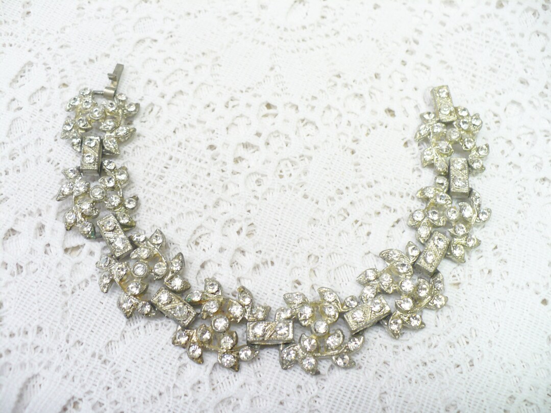 Bracelet Doré Style Art Déco Floral Filigrane - Mariage Vintage Années 1920