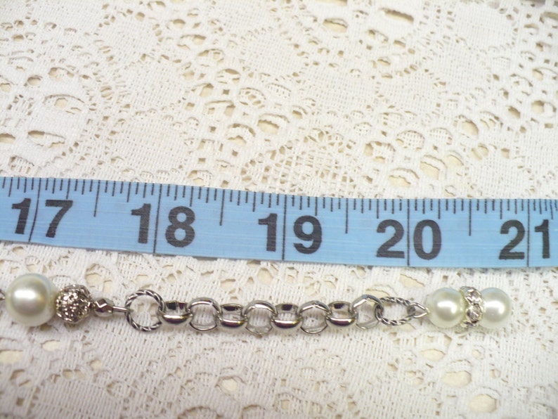 OOAK Vintage White PEARL Rhinestone Sarah Coventry Signed Necklace WEDDING piece white faux pearls Gift Bridesmaid-silver tone metal