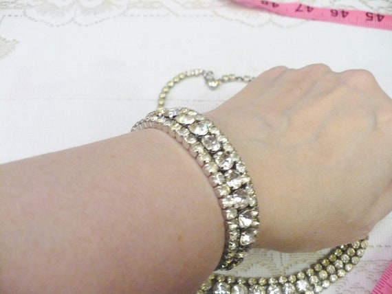 Lovely Vintage Rhinestone Bracelet and Necklace S… - image 4