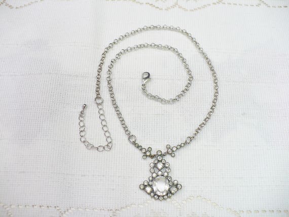 1930's Style Deco Butterfly Rhinestone Slider Necklace main image 1