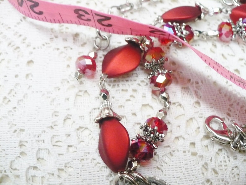 OOAK Vintage Authentic 1920s Rhinestone Art Deco PendantRed BeadedCrystal 2 Strand Necklace-silver tone-adjustable-GATSBY Bride-Bridesmaid