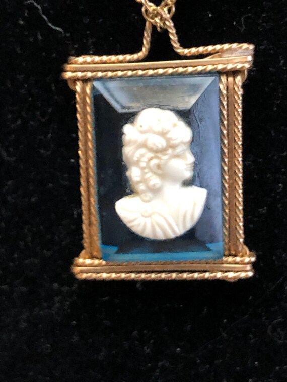 Beautiful blue and white cameo