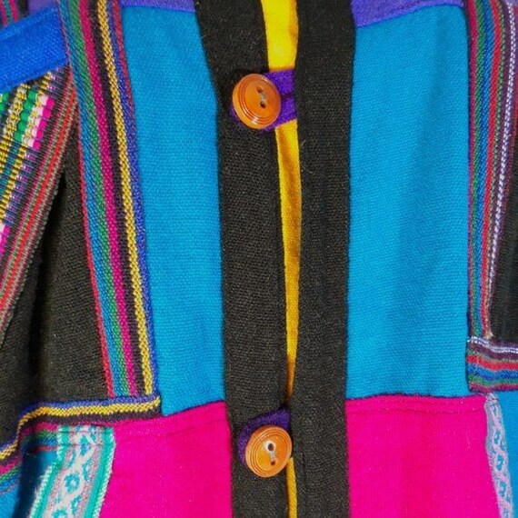 80s/90s Ecuadorian Color Block Jacket Otavalo - image 4