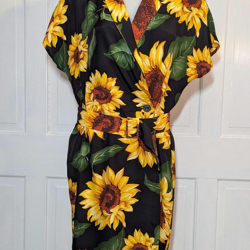 Retro sunflower tunic dress ^^^ s main image 0