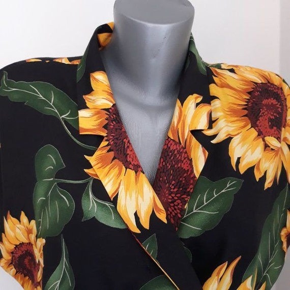 Mondi Sunflower Wrap Dress Vintage 1990s, Medium, M… Gem