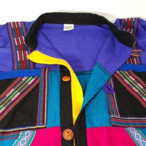 80s/90s Ecuadorian Color Block Jacket Otavalo - image 6